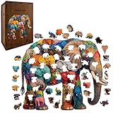 Puzzles de Madera de Animales - Juego Educativo y Creativo de 218 Piezas, Puzzle para y Familias, Desarrollo Cognitivo, Actividad Divertida, Decoración Interior, Regalo de Cumpleaños o Navidad