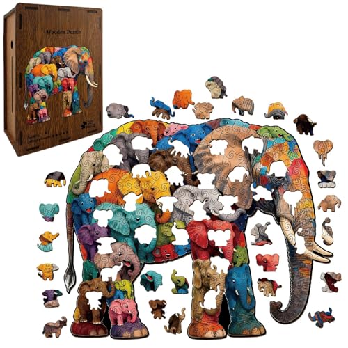 Generisch Rompecabezas de animales de madera – Juego educativo y creativo de 218 piezas, rompecabezas para niños y familias, desarrollo cognitivo, actividad divertida, decoración de interiores