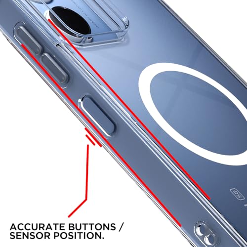 Image of Amazon Basics Back Cover for Redmi 15A 5G Mag-Safe Shockproof PC + TPU Protective Case Magnetic Support Bumper Case (Transparent Mag-Safe)