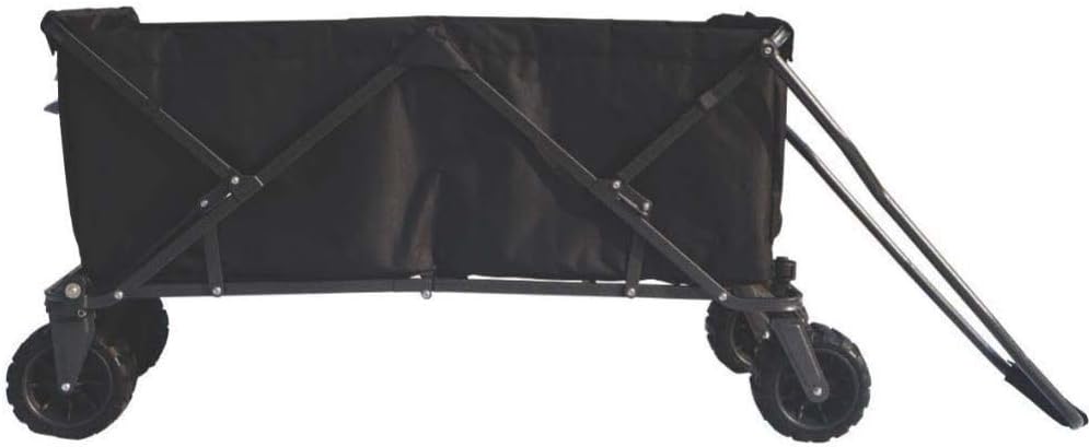 Impact Canopy Folding Collapsible Utility Wagon, Extra-Large Wagon with All-Terrain Wheels, Black