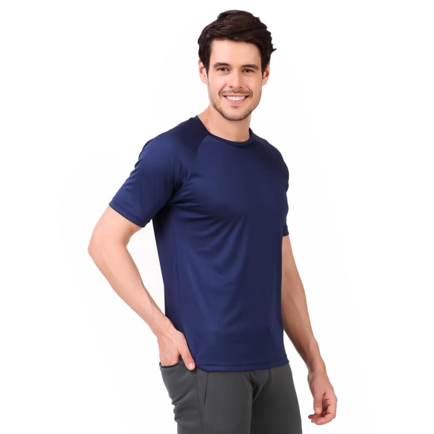 VECTOR X Self Design Men Round Neck T-Shirt 100% Polyerster