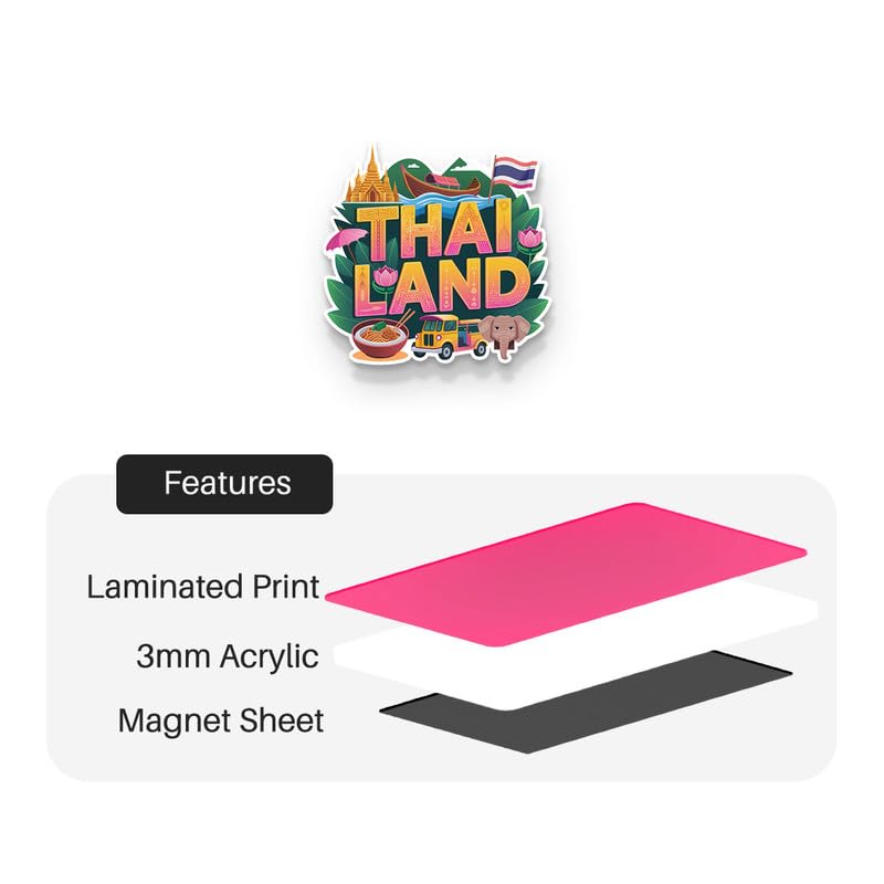 Image of Thailand 02 Fridge Magnets, Glossy Finish, Stylish Magnet for Fridge, Wardrobe & Metal Surfaces
