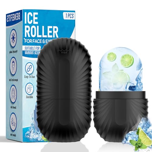 Ice Roller for Face and Eye, Reusable Silicone Ice Facial Roller Ice Holder, Face Ice Mold Skin...