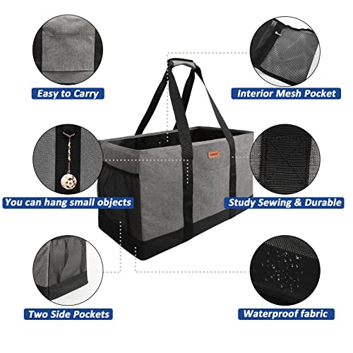 Reusable Grocery Bags Extra Large Tote Bag With Carrying Handles And Reinforced Bottom Heavy-Duty Oxford Fabric Moving Bags For Storage Space Saving Grey #TOP7