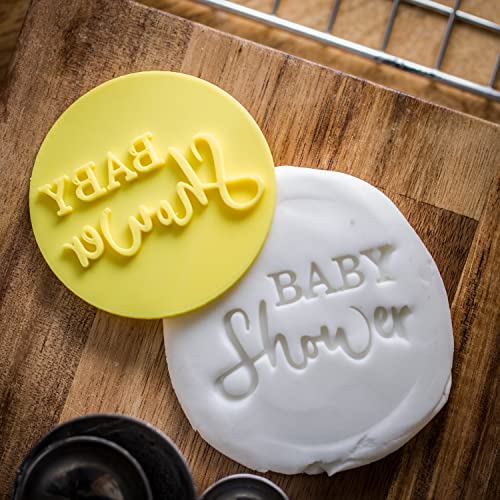 The Cookie Cutter Hub Baby Shower Embosser/Stamp for Cupcakes Fondant Icing Clay Cake Baking Decoration, Yellow - Image 2