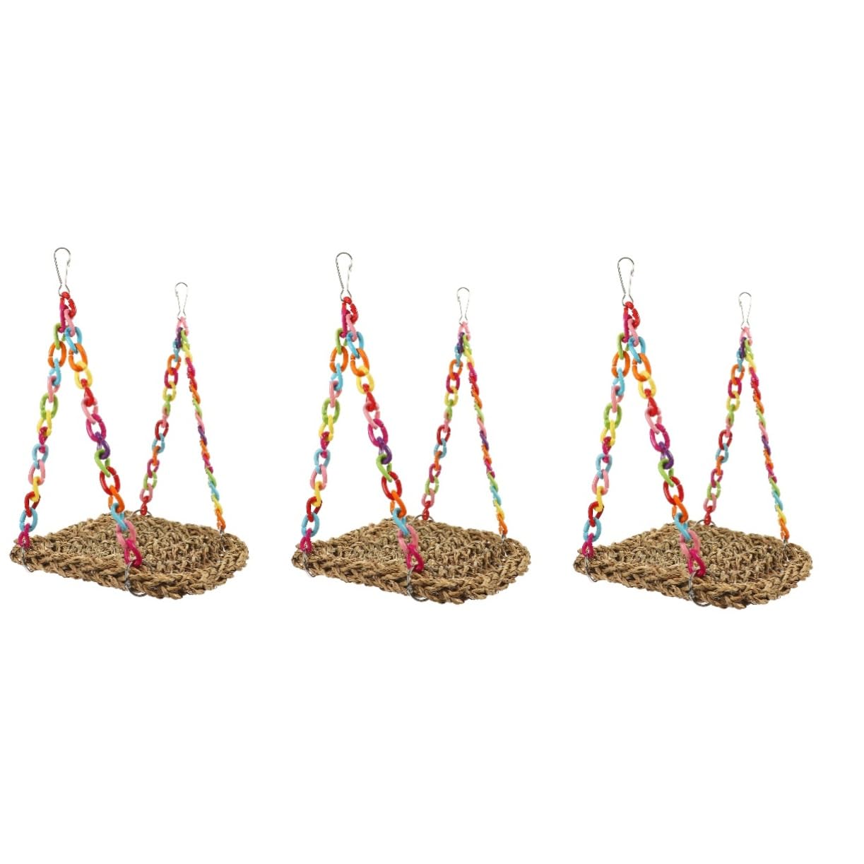 Hohopeti 3stücke Vogelspielzeug Aus Naturmaterialien Kletterspielzeug Für Papageien Hängendes Schaukelspielzeug Für Wellensittiche Und Nymphensittiche Fördert Spiel Und Kletterfreude