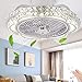 MJJLT Deckenventilator LED Kristall Deckenleuchte Dimmbar Mit Beleuchtung Creative Restaurant Deckenleuchte Mit Beleuchtung Und Fernbedienung Kronleuchter Schlafzimmer Leise Lüfterlampe B