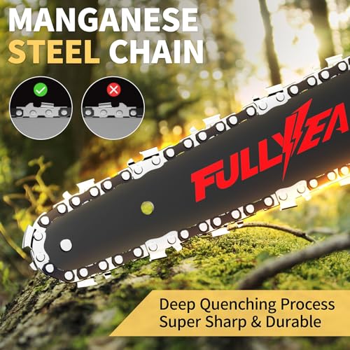 FULLYEA Mini Chainsaw Cordless 6 Inch, Electric Chainsaw With 2*2.0Ah Batteries & 2 Chains, Portable Battery Powered Small Chainsaw, Handheld Chain Saw for Tree Trimming, Branch Pruning, Wood Cutting