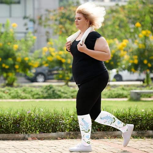 Diu Life Plus Size Compression Socks for Women & Men 15-20 mmHg Extra Wide Calf Knee High Support Socks for Circulation – Tough, Elastic & 4 Pairs, Nurse School Essentials, Walking, Fat, Floral, Gift by Diu Life - Image 6