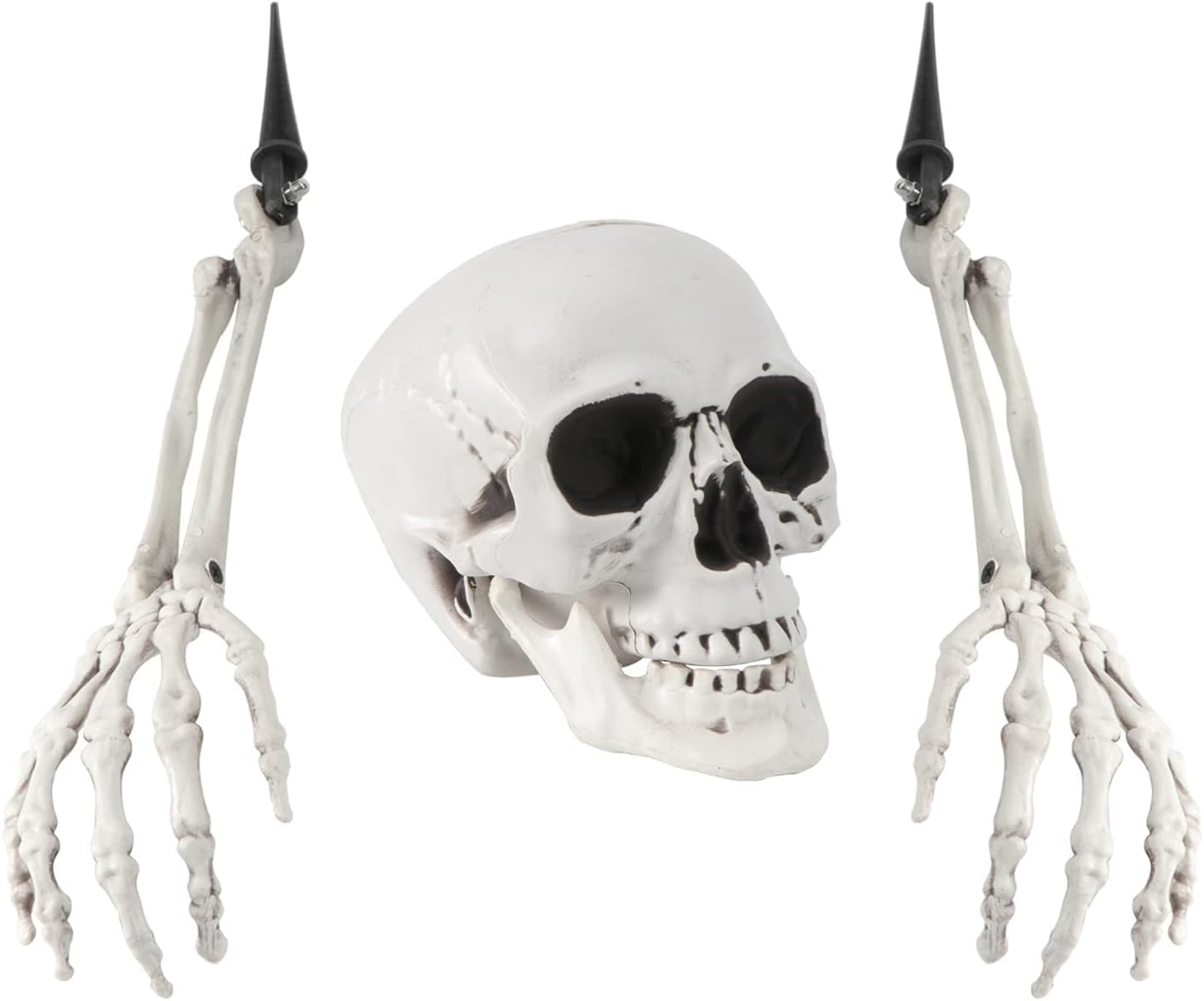 3pcs Halloween Horror Skeleton Artificial Skull Porps Haunted House Supplies Halloween Party Decoration for Table Centerpieces Garden Yrad