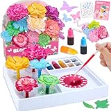 Crelloci DIY Paper Flower Arts and Crafts Kit for Kids – Creative Dyed Bouquet Craft Kit, STEM Art & Science Project for Girls Ages 4–8, Fun Dyeing Activity Gift for Kids