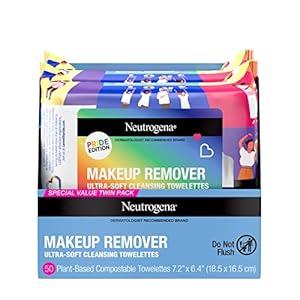 Care with Pride Neutrogena Makeup Remover Cleansing Towelettes, 25 Count, Twin Pack