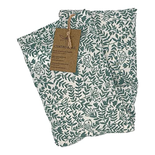 CUATRO ALAS- Saco de Semillas Térmico con Lavanda: Terapia de Calor y Frío con Funda Lavable - 50x15cm (750g) - Alivio Natural del Estrés y el Dolor. (AZUL)