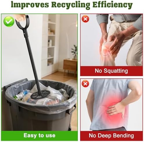 Manual Trash Compactor for Kitchen, 25.5 inch Metal Trash Can Compressor — view 3