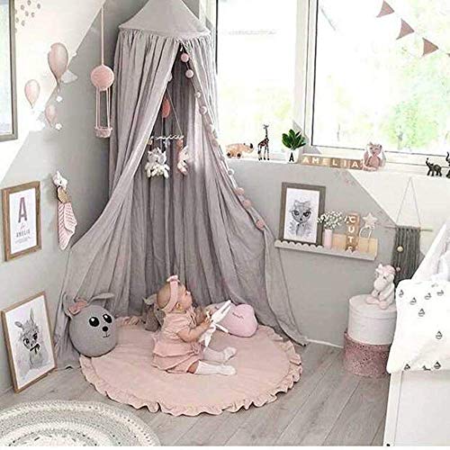 Abreeze Baby Cotton Play Mat Soft Crawling Mat Pink Detachable Washable Game Blanket Floor Playmats Kids Infant Child Activity Round Rug Home Room Decor #TOP3