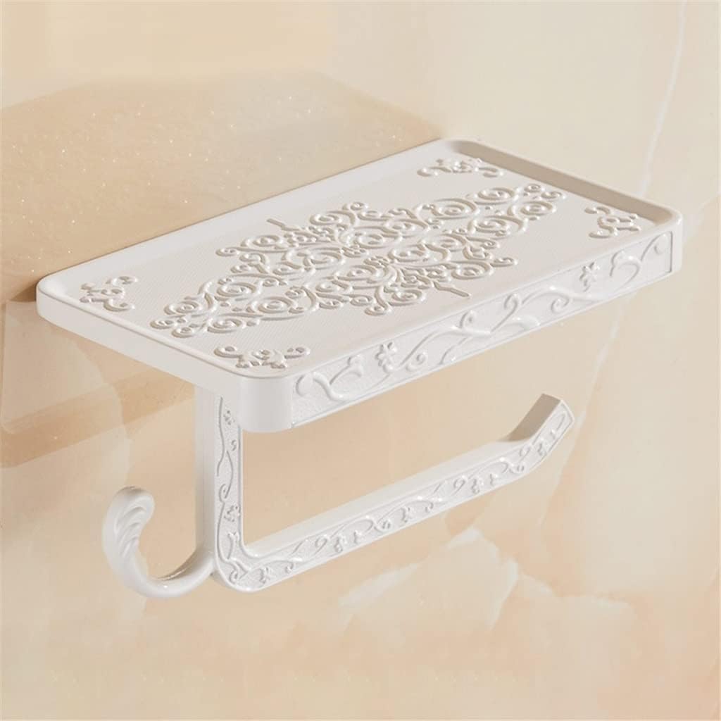 Bathroom Shelves Toilet Roll Paper Rack with Phone Shelf Wall Mounted Holder