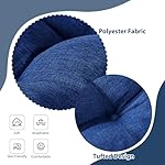 Chair Cushions for Dining Chairs, Seat Cushions for Kitchen Chairs, Indoor Seat Cushions with Ties, Tufted Foam Chair Pads, Non Slip Chair Cushions Set of 4, 15.5" x 15.5" x 4", Navy Blue - Image 3