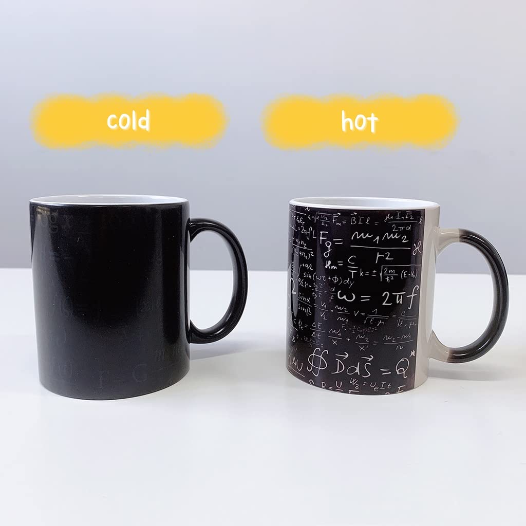 Tasse Farbwechsel, Tasse Farbwechsel Personalisiert, Kaffeetassen Mit Sprüchen Lustig, Kühle Kaffeetassen, Keramische Kaffeetasse, Magische Tasse Mit Physik-Formel, Tee Tasse, 350 Ml / 12 Oz