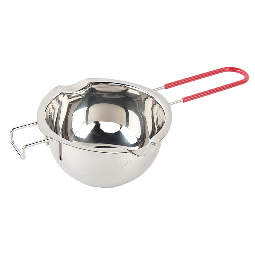 18/8 Stainless Steel Universal Melting Pot, Double Boiler Insert, Double Spouts, Heat-resistant Handle, Flat Bottom, Melted Butter Chocolate cheese caramel (400 ml)