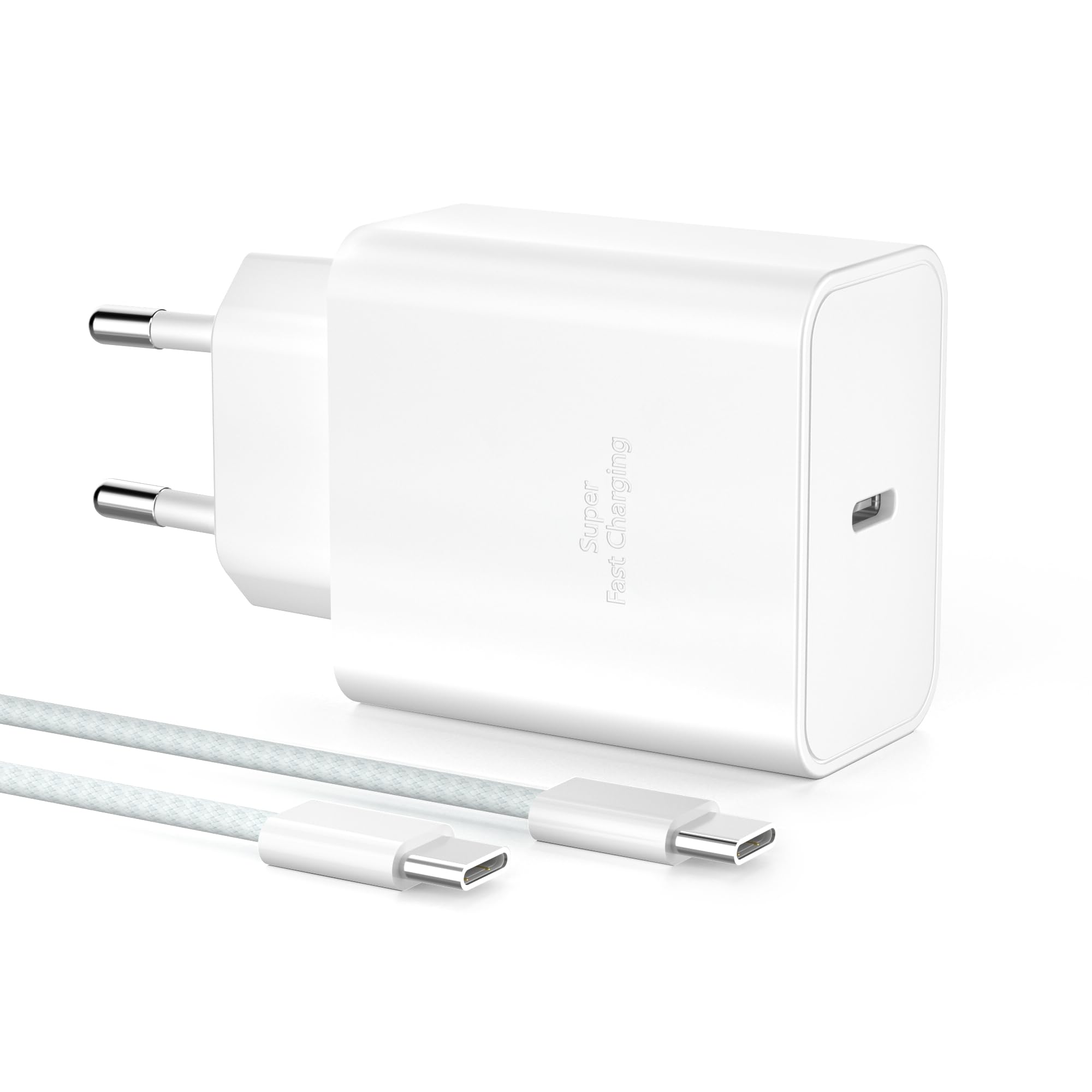 YISH 45 W USB C Charger Plug - GAN PD Power Supply USB C Fast Charger PPS Compatible with Samsung S26 S25 S24 iPhone 17 16 15 Tablets Plug USBC Fast Charger Charging Plug, with 60 W Type C Cable 1 m