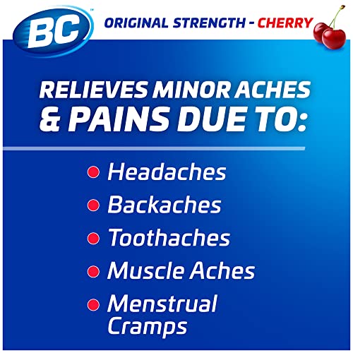 Bc Powder Pain Reliever, Cherry Flavor Aspirin Dissolve Packs, 4 Count Powder Packets, 6 Pack #TOP2