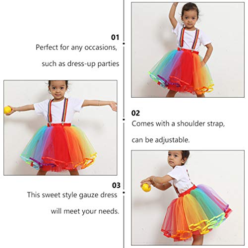 KESYOO Saia de Tutu Arco-Ãris Saia de Bolha de Balé Saia de Anágua de Tule Em Camadas