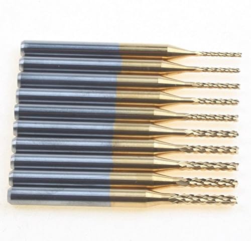10pcs Titanium carbide cutter 0.9mm-1.8mm End Mill Engraving Bits CNC Rotary Burrs Set