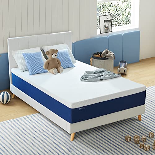 Colchón doble estrecho (30.0 x 72.4 x 6.0 in), colchón de espuma viscoelástica de gel de 6.0 in con colchón de cama CertiPUR-US en una caja para enfriador de sueño y alivio de presión Cover