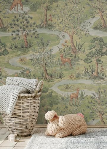 Image of Wallpaper Peel and Stick Vintage Flowers Leaves Birds Pattern Design Botanical Tropical Floral Textured Animals Forest Wall Decor Removable Waterproof Adeshive Wallpaper 16.5X87Inch