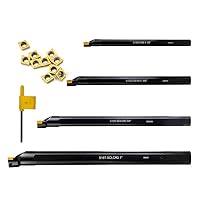 Vista 4 de OSCARBIDE Barras de mandrinar 1/2"x7",5/8"x8",3/4"x10" 4 piezas, 1"x12", juego de barras de mandrinar indexables, barras de mandrinar sclcr a mano