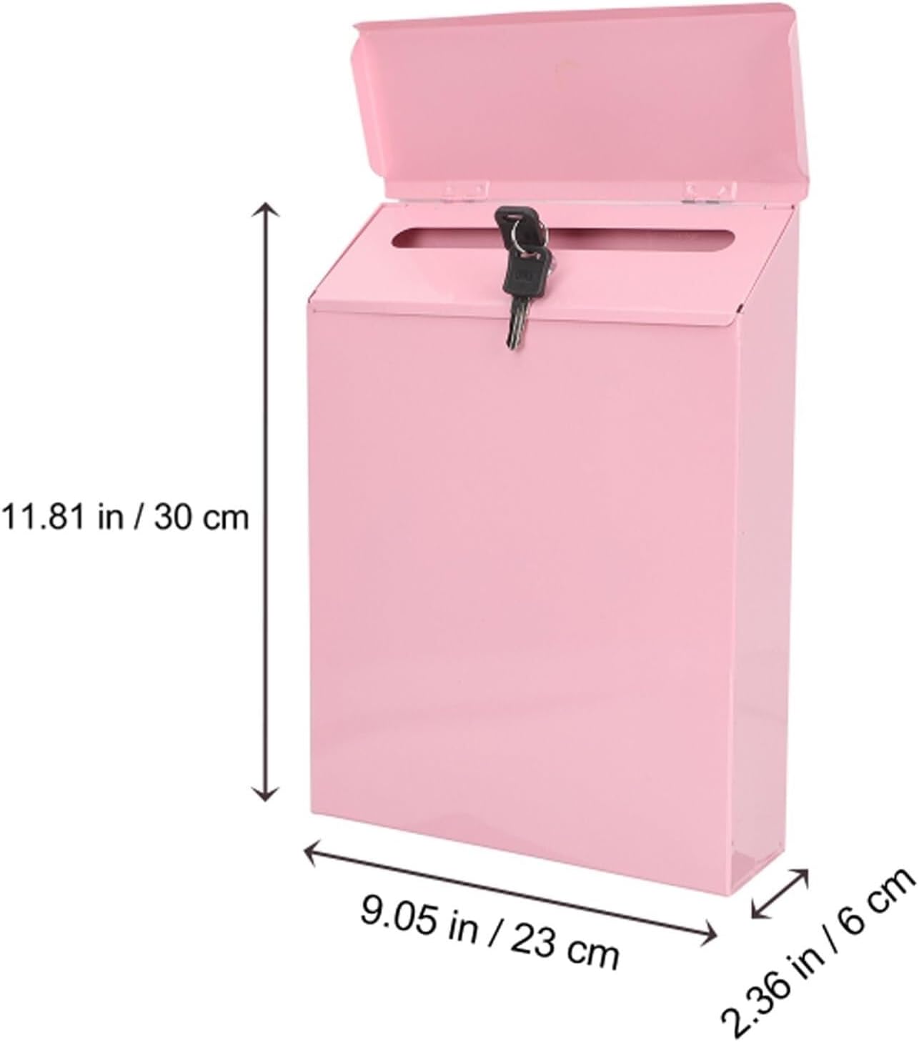 Metal Mailbox Wall Mount Letter Delivery Box Lockable Post Office Box with Key Outdoor Curbside Mailbox Large Capacity Storage