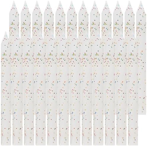 Stunning White & Glitter Spiral Birthday Candles - Pack of 24 - Dazzle Your Celebrations with These Gorgeous and Long-Lasting Party Candles
