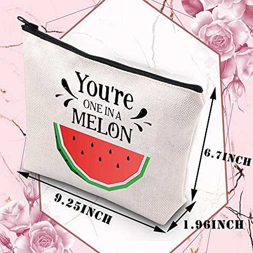 PLITI Watermelon Party Supplies You are One in a Melon Cute Pun Watermelon Party Bag Watermelon Cosmetic Bag(One in Melon BU) - Image 2