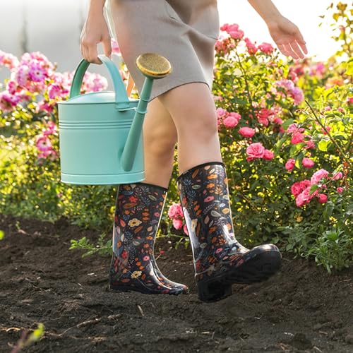 Image of HISEA Women's Rain Boots Waterproof Mid Calf Garden Farm Rubber Boots