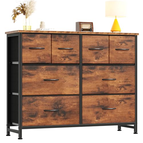 DUMOS Dresser for Bedroom with 8 Fabric Drawers, Wide Fabric Dresser