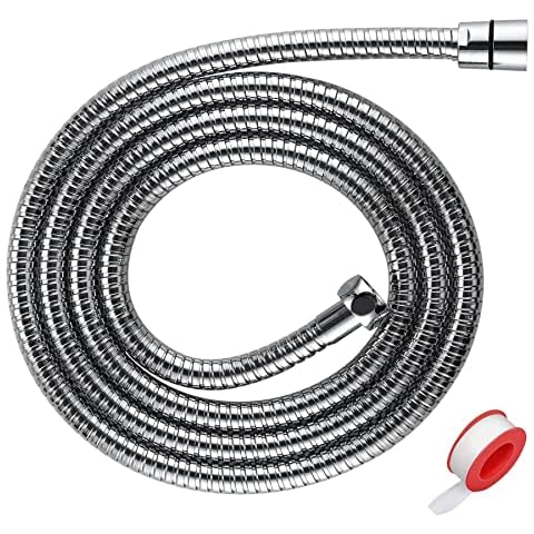 Shower Hose Extra Long - Shower Head Hose Stainless Steel Shower Hose Attachment for Shower Head, Handheld Shower Hose, Metal Kink-Free Shower Hose Extension with Brass Insert and Nut (79", Chrome) Cover