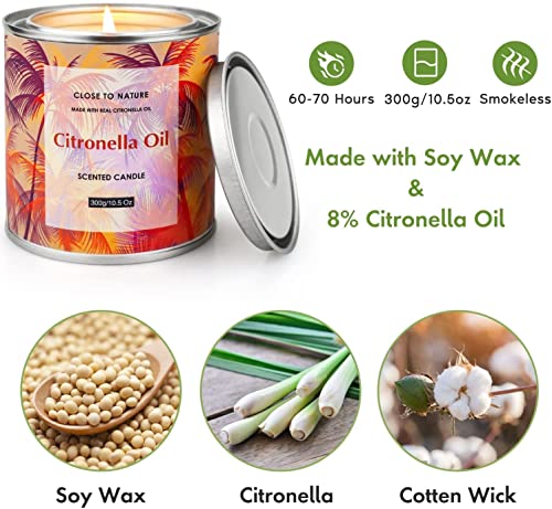 Citronella Candles Outdoor Indoor, 4 Pack 42 Oz Large Citronella Candles For Home Scented Soy Wax Candles With Long Lasting Mothers Day Gifts For Mom Her Women Birthday Garden Patio Balcony Camping #TOP1
