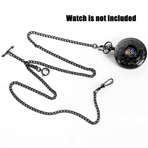 ManChDa Pocket Watch Double Albert Chain T-Bar Watch Chain Link 16 inch 3 Hook