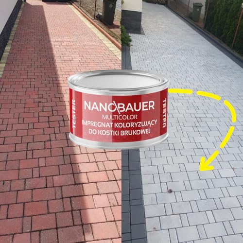 Impregnat Koloryzujący | NANOBAUER Multicolor | Kolor: Szary 7040 | Pojemność: Tester 100ml | 2w1 Impregnacja ochronna kostki brukowej, betonu