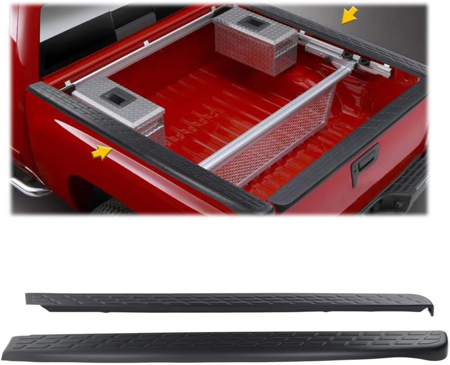 PIT66 5'8" Truck Bed Rail Caps for Chevy Silverado 1500 2007-2013 - Durable Pair, Scratch-Resistant Protection