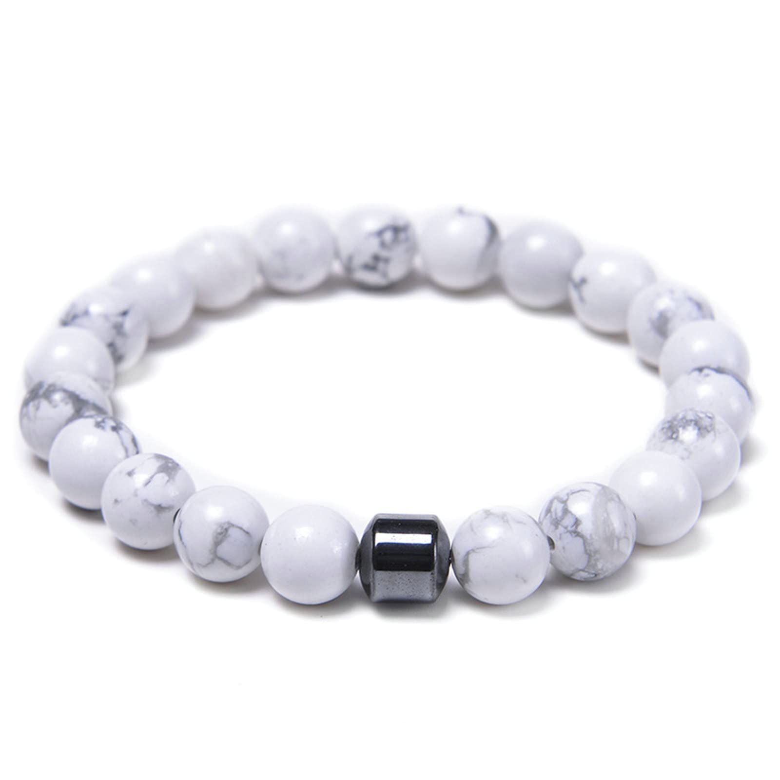 Bracelet en pierre avec couronne extensible 19cm, fini les fermoirs difficiles - 6