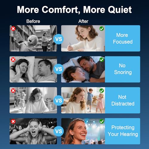 HOYIO Weich Ohrstöpsel zum Schlafen, 5 Paar SNR 35dB Geräuschunterdrückende Lärmschutz Gehörschutzstöpsel für die Nacht Flugzeug Reise Festival Arbeiten Studie, Noise Cancelling Earplug for Sleep
