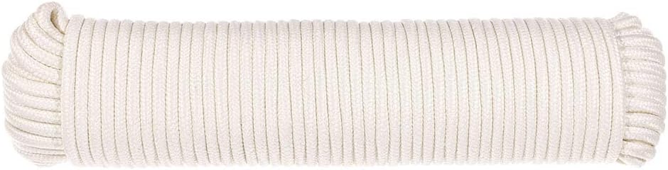 West Coast Paracord Solid Braid Synthetic Clothesline - (3/16 Inch x 100 Feet) - Crescent Braided Polyester