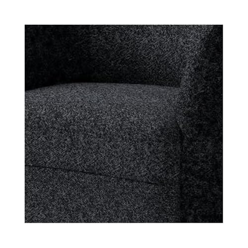 Sillón Curvo Negro de Tela Bouclé miniatura 4