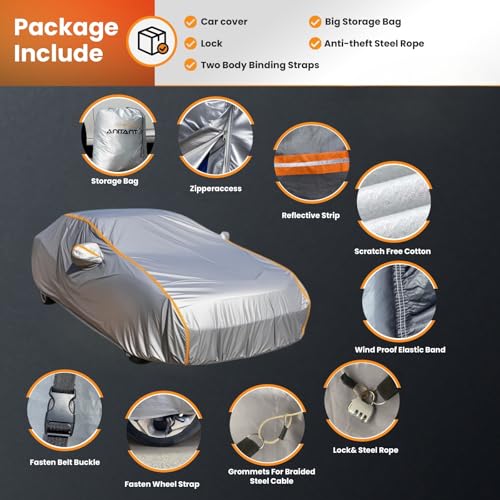 ANITANT Custom Fit Chevy Chevrolet Camaro Car Cover 2010-2025 Outdoor Waterproof Car Cover All Weather with Door Zipper Cotton Lining Scratch Resistant Rain Sun UV Dust Snow Protection