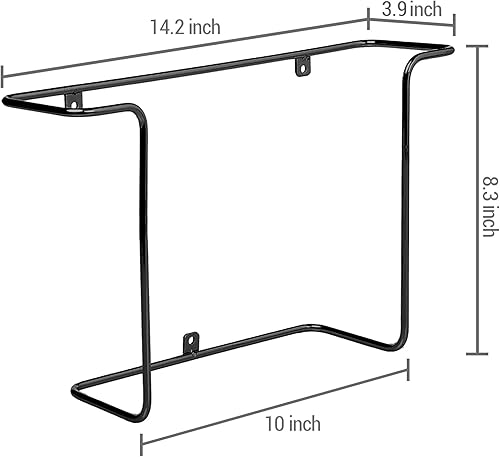 Miniatura 6 de MyGift Moderno estante de almacenamiento de discos de vinilo de alambre de metal, soportes para discos de vinilo colgantes, estantes flotantes para