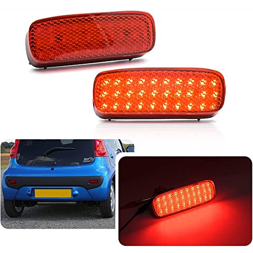 2pcs Lente vermelha LED Reflector traseiro Refletor de freio Tail Leves de nevoeiro traseiro Adequad