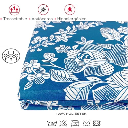 Miniatura 4 de Funda De Colchón Con Cierre De Cremallera .Cubre Colchón De Cama 135 X 190 Cm 25 Cm,Fácil De Colocar,Resistente Al Agua, Suave Y Agradable 100 Poliéster. Floreado