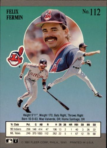 Miniatura 2 de 1991 Ultra Baseball Card #112 Felix Fermin