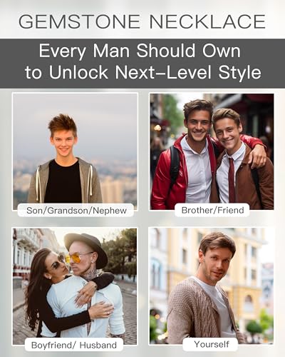 Gemstone Beaded Necklace for Men, Must-have Men's Accessories, Jewelry Gifts for Men2